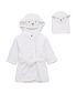  image of v-by-very-baby-giftingnbspunisex-2-piece-lamb-robe-wash-mitt-set-cream
