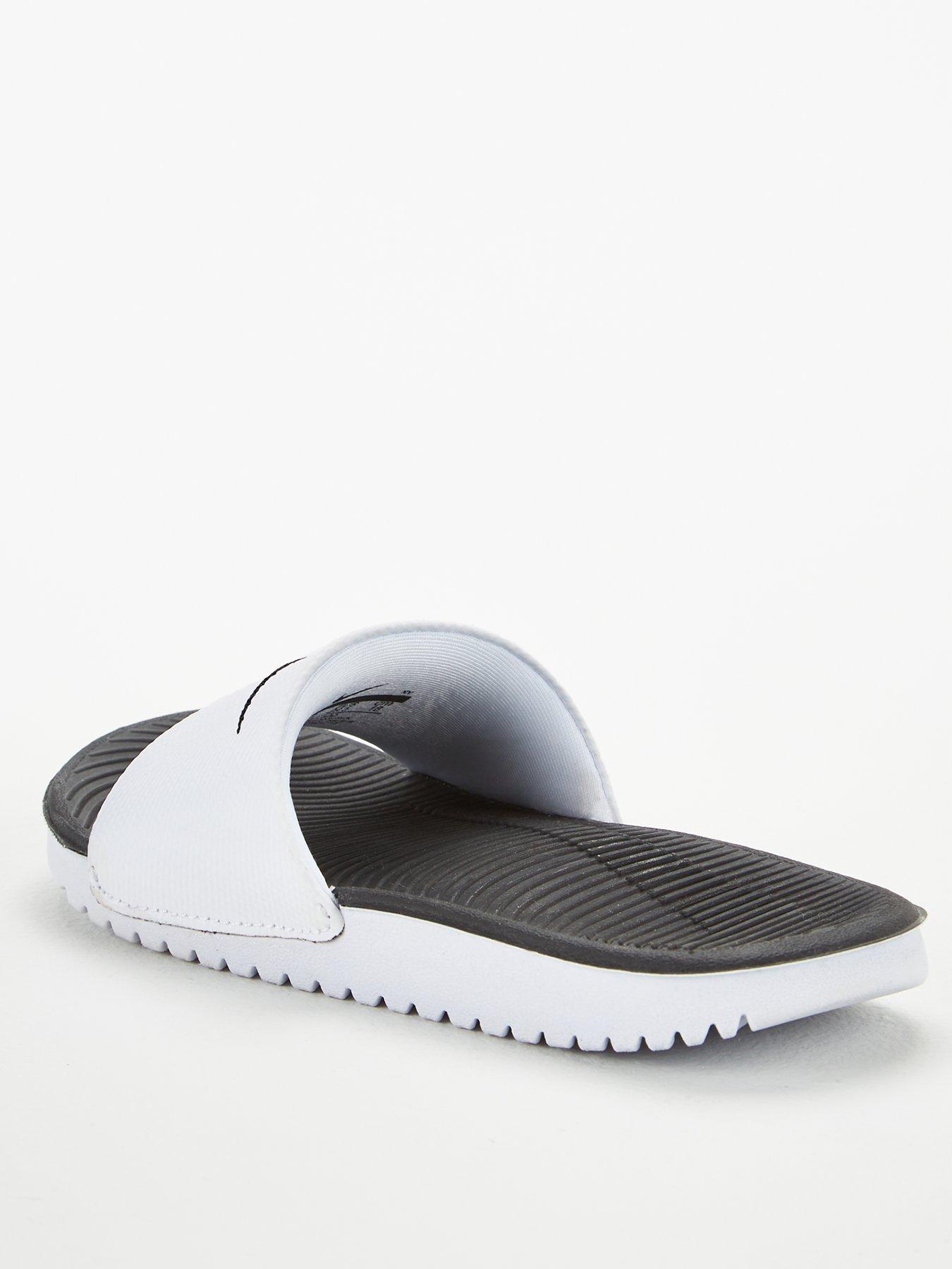 nike kawa slide white and black