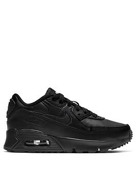 Nike Nike Air Max 90 Leather Childrens Trainers - Black Picture