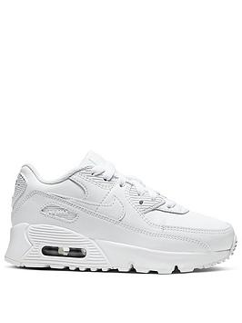 Nike Nike Air Max 90 Leather Childrens Trainers - White Picture