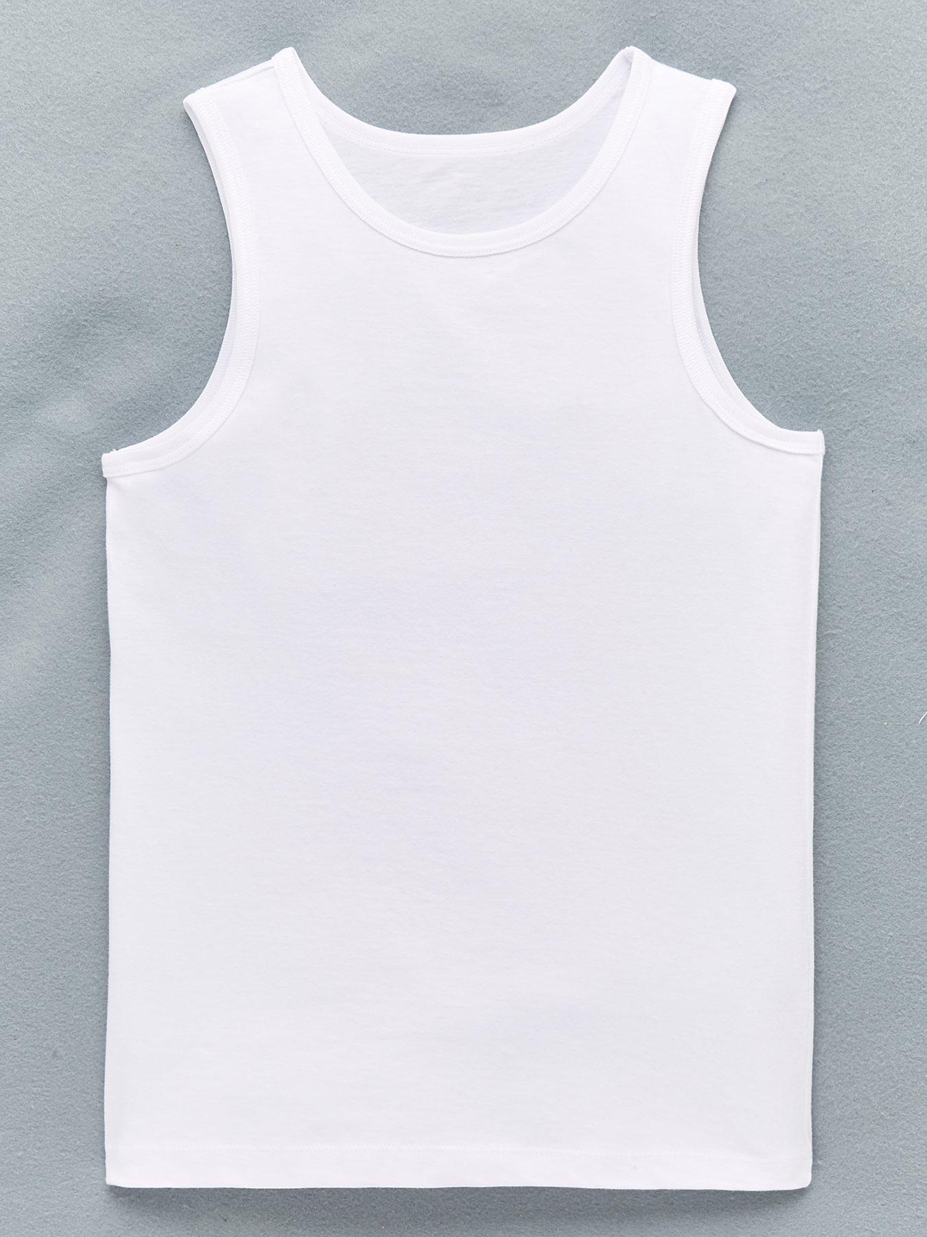 Image 2 of 4 of Everyday Boys 5 Pack&nbsp;Sleeveless School Vests - White