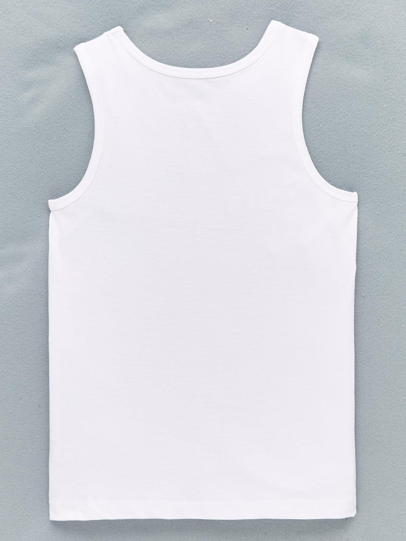 Image 3 of 4 of Everyday Boys 5 Pack&nbsp;Sleeveless School Vests - White