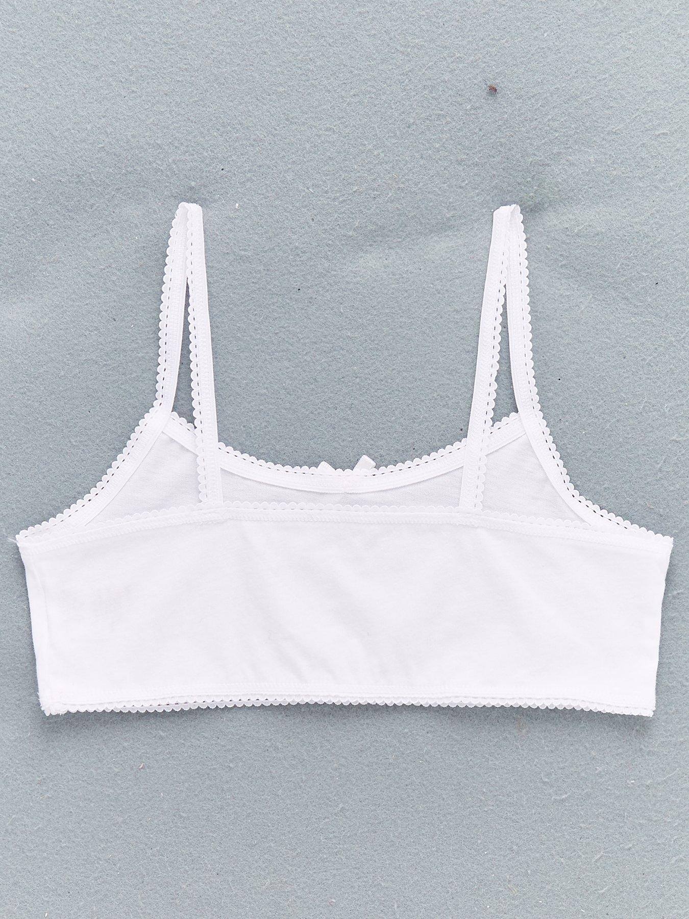 Image 3 of 4 of The Very Collection Girls 5 Pack Plain School Crop Tops - White