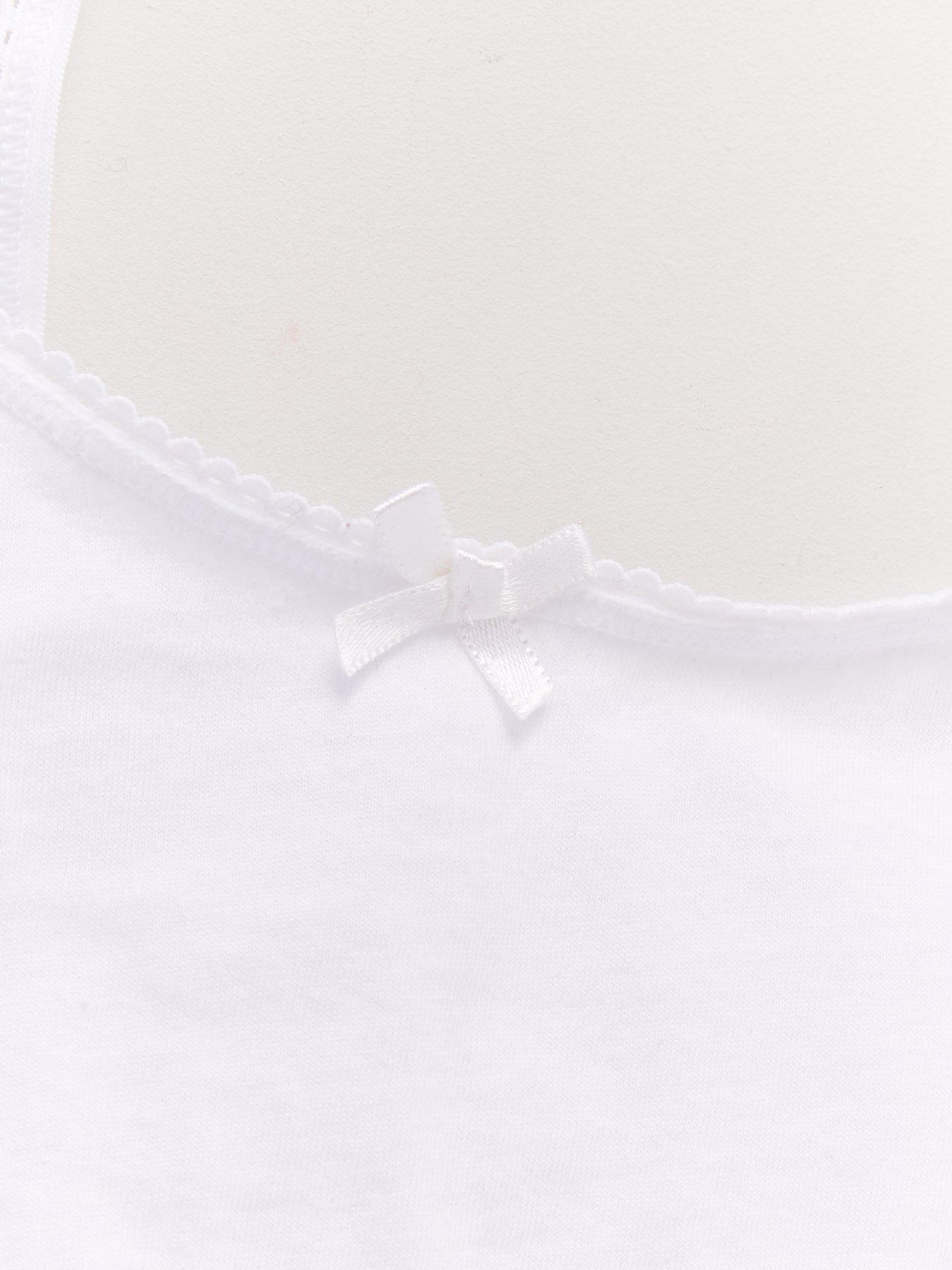 Image 4 of 4 of The Very Collection Girls 5 Pack Plain School Crop Tops - White
