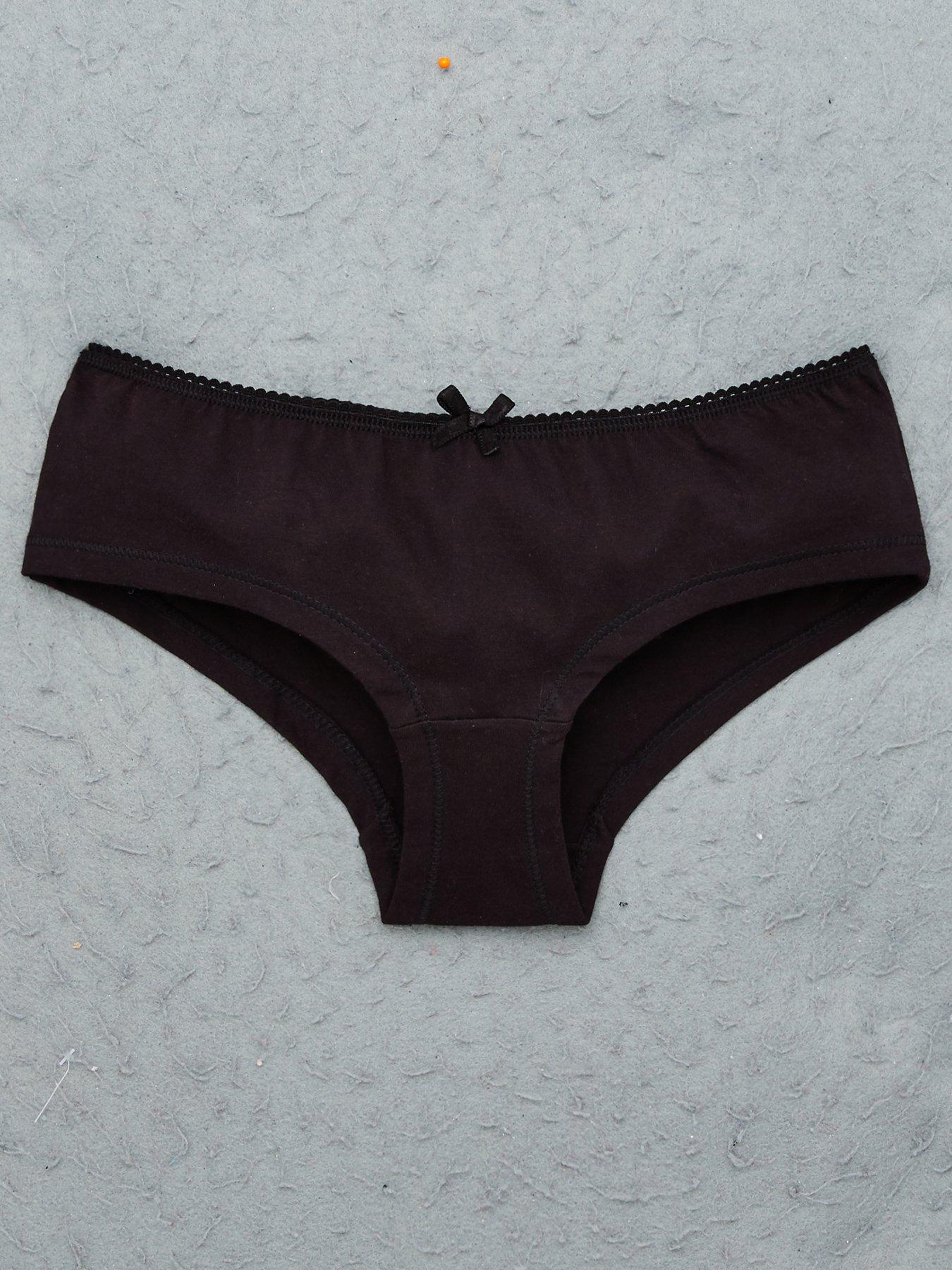 Image 2 of 4 of The Very Collection Girls 7 Pack Plain School Hipster Briefs - Black