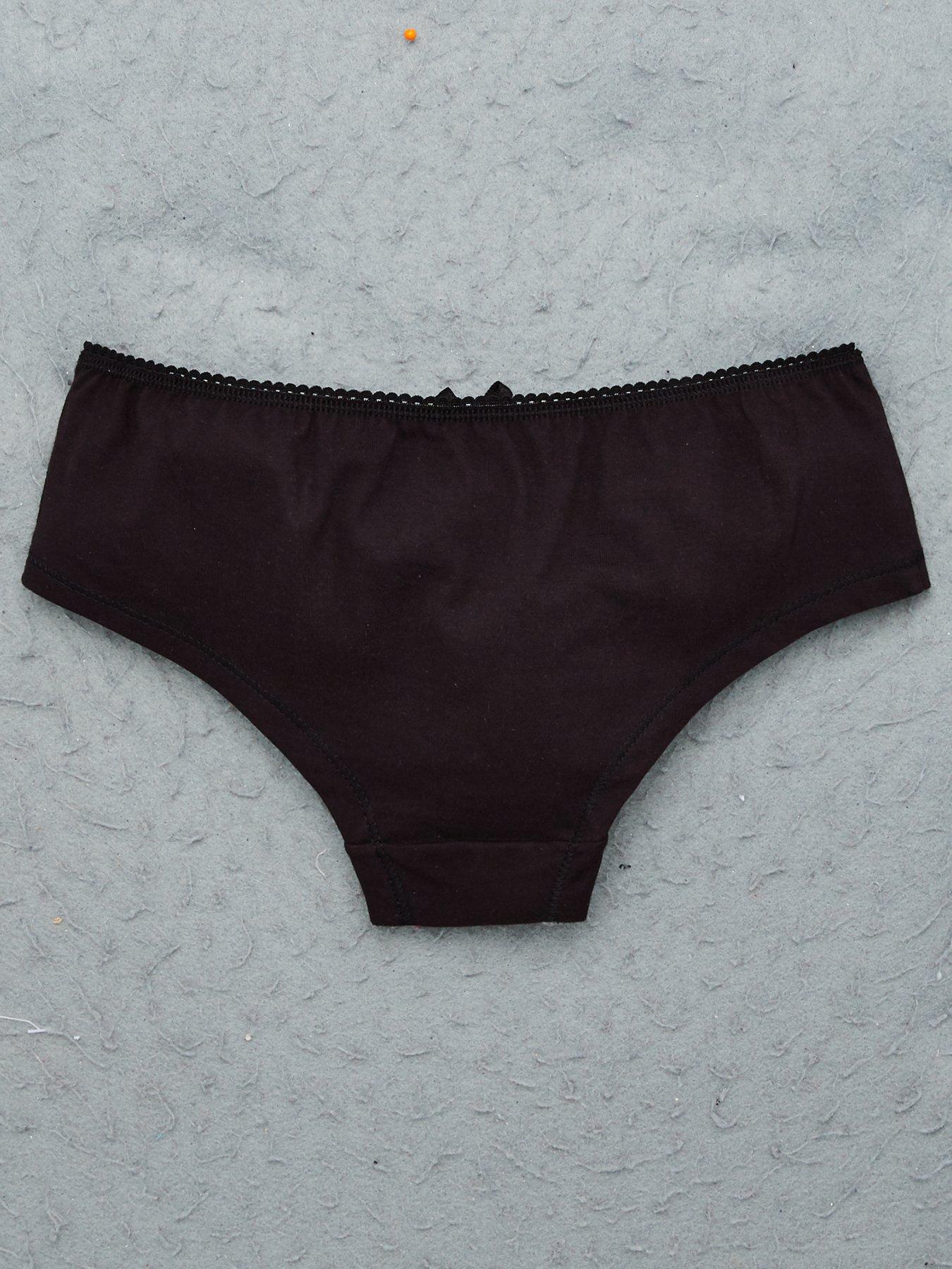 Image 3 of 4 of The Very Collection Girls 7 Pack Plain School Hipster Briefs - Black