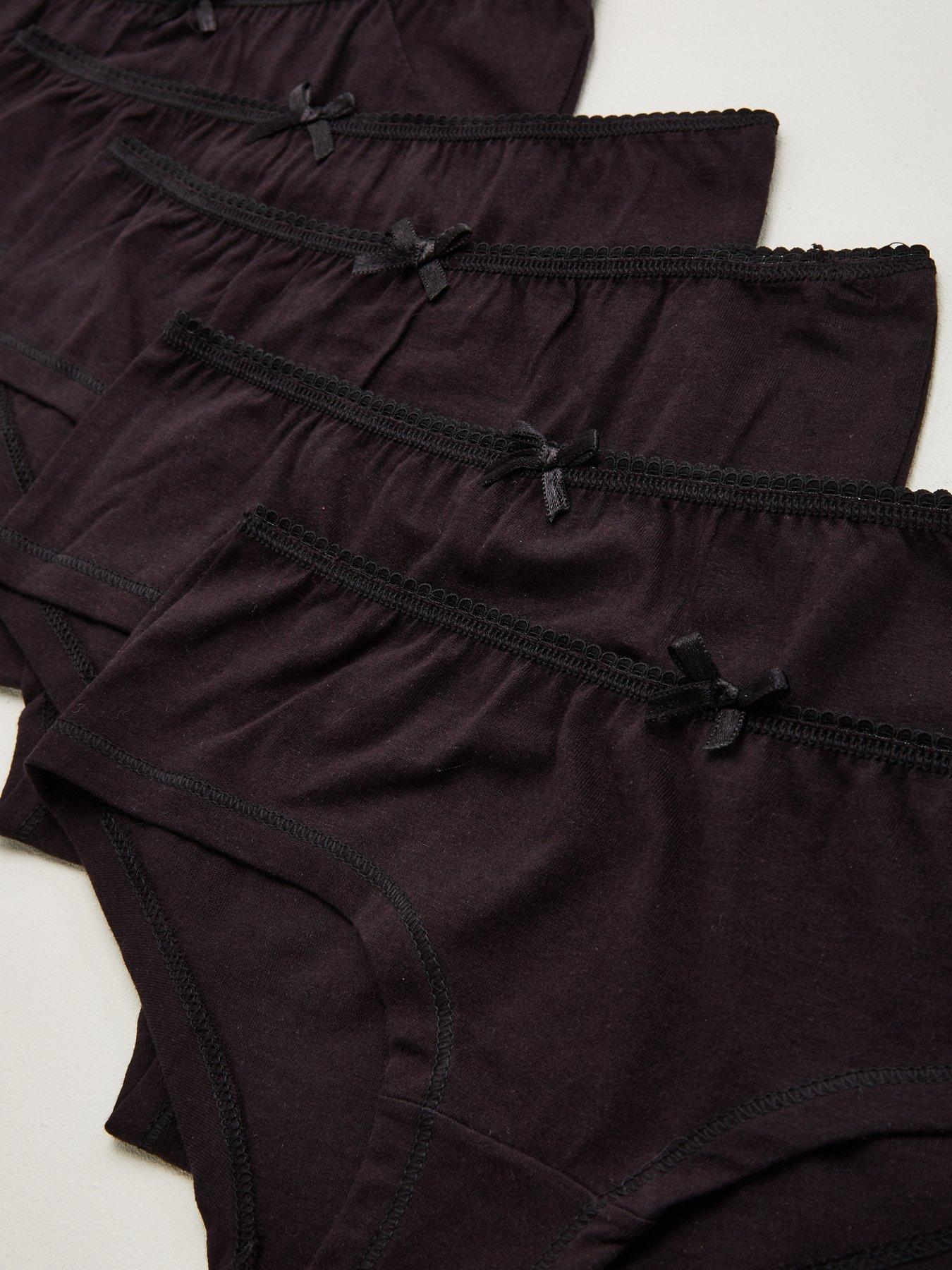 Image 4 of 4 of The Very Collection Girls 7 Pack Plain School Hipster Briefs - Black