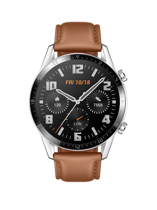 front image of huawei-watch-gt2-46mm-pebble-brown-latona-b19v
