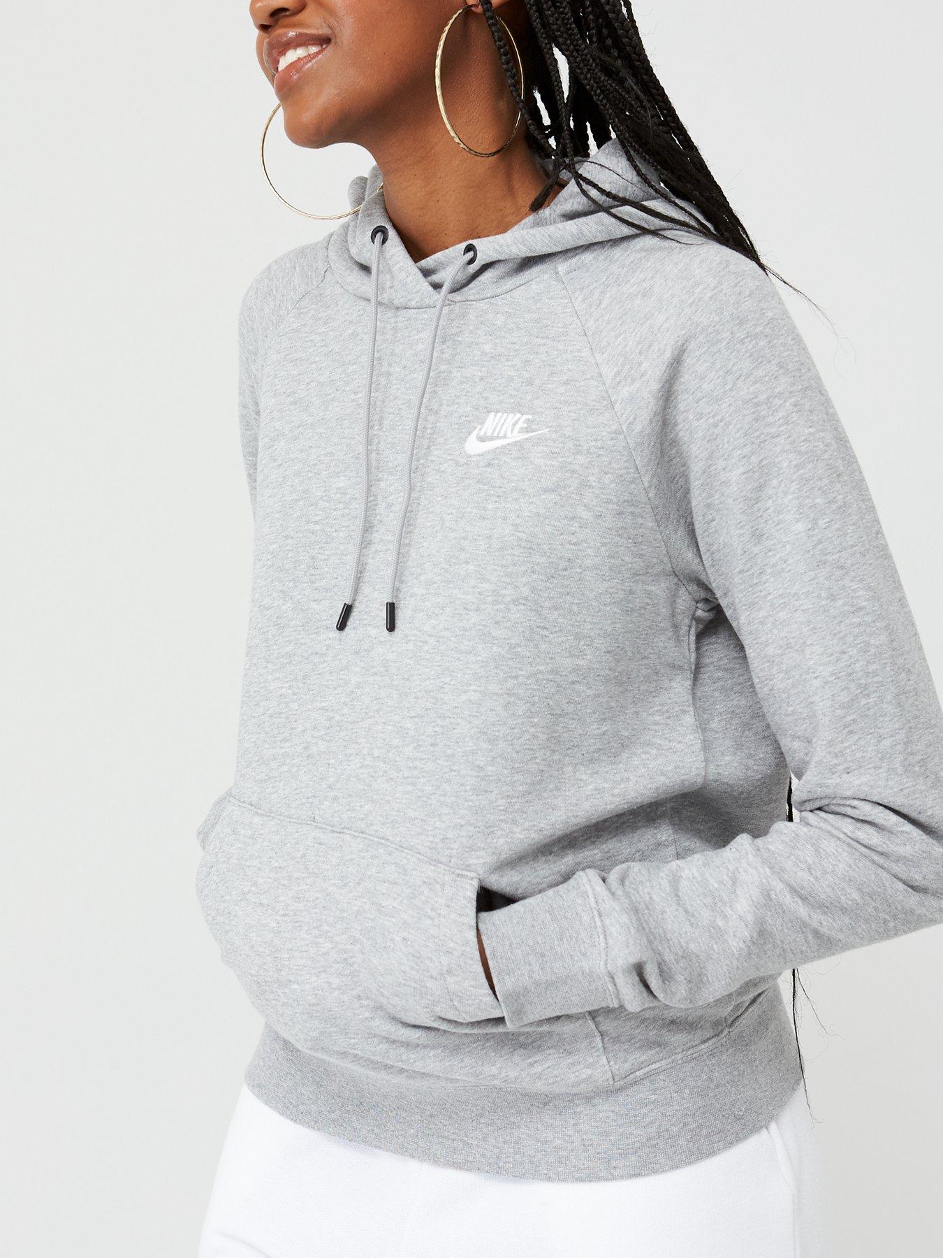 nike essentials grey hoodie