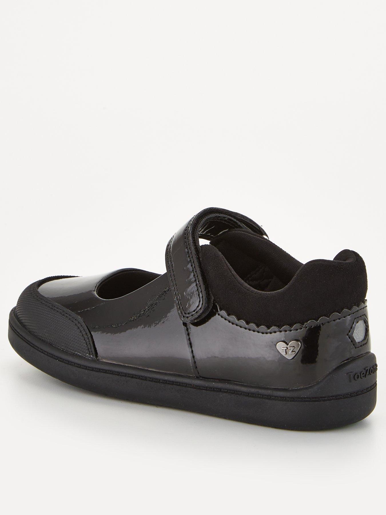 Image 3 of 6 of The Very Collection Girls Patent Rip Tape Mary Jane School Shoes - Black