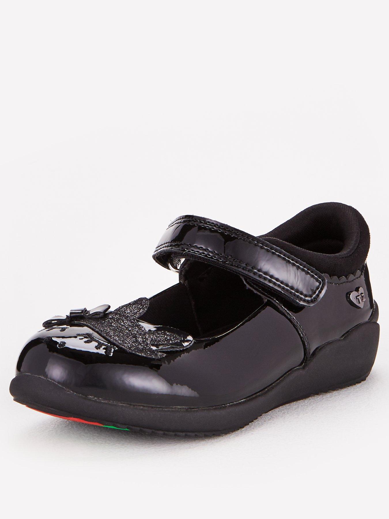 Image 1 of 6 of The Very Collection Girls Unicorn Rip-Tape Memory Foam School Shoes - Black