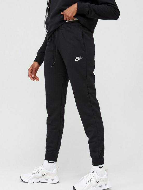 front image of nike-nswnbspessential-pant-black