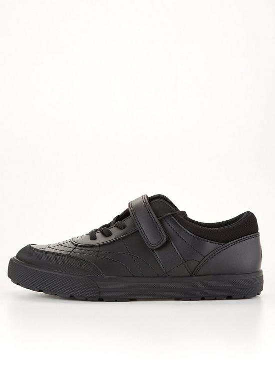 front image of v-by-very-older-kids-lace-leather-trainer-school-shoe-blacknbspstandard-fit