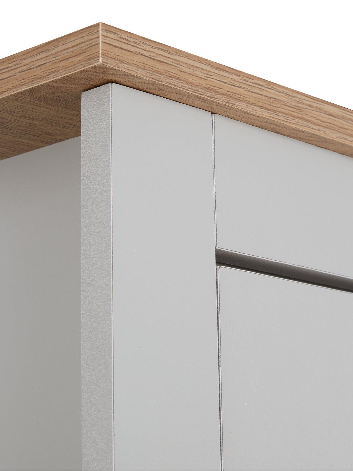 Image 6 of 6 of Very Home Atlanta 3 Piece Package - 3 Door Wardrobe, 4&nbsp;Drawer Chest and 2 Drawer&nbsp;Bedside Table - Grey/Oak