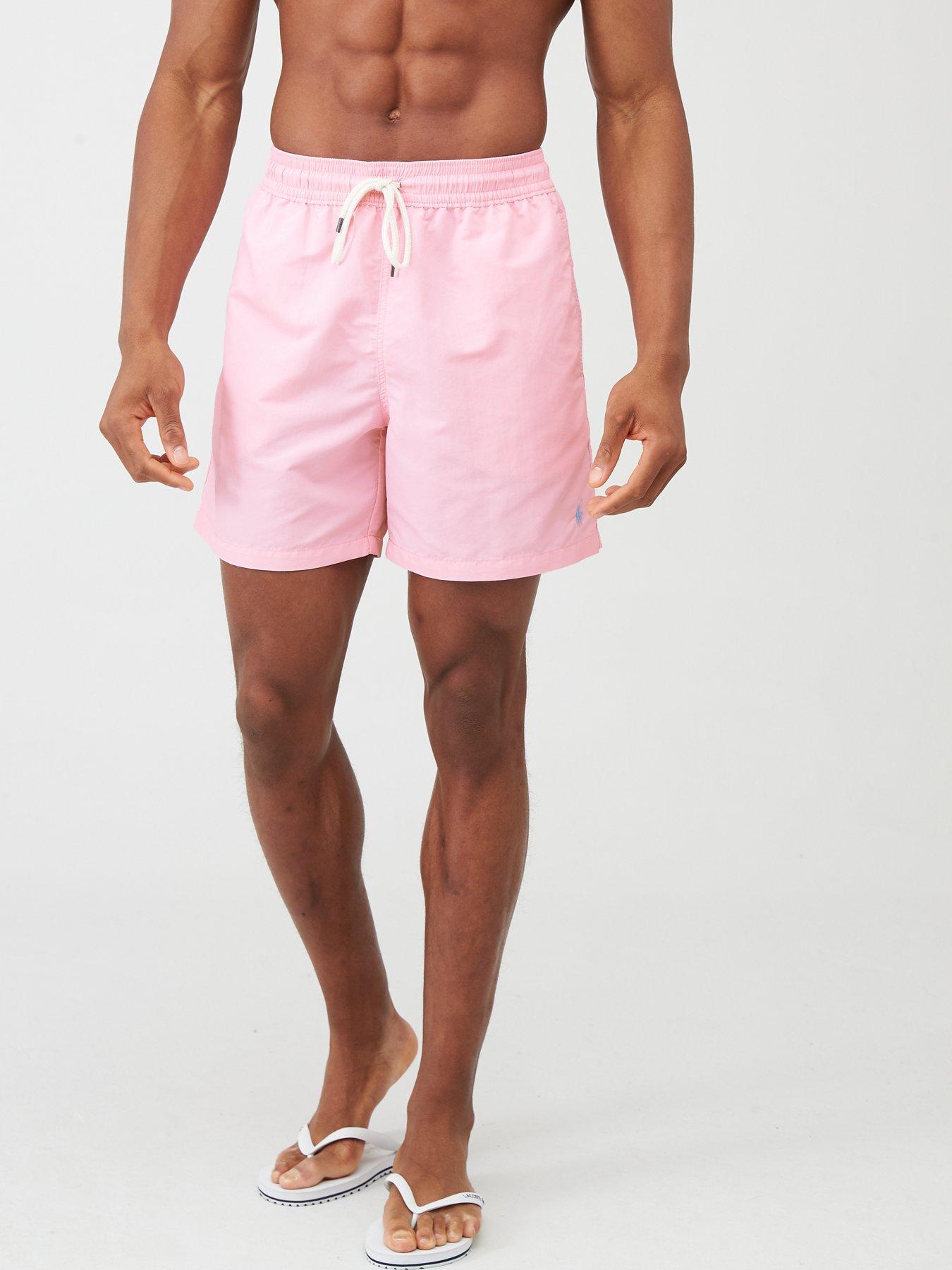 mens pink ralph lauren swim shorts