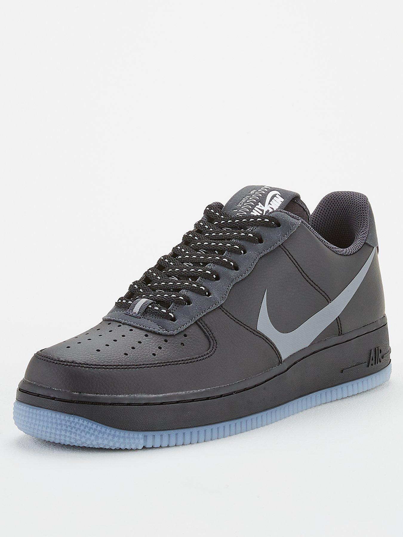 nike air force 1 black and silver