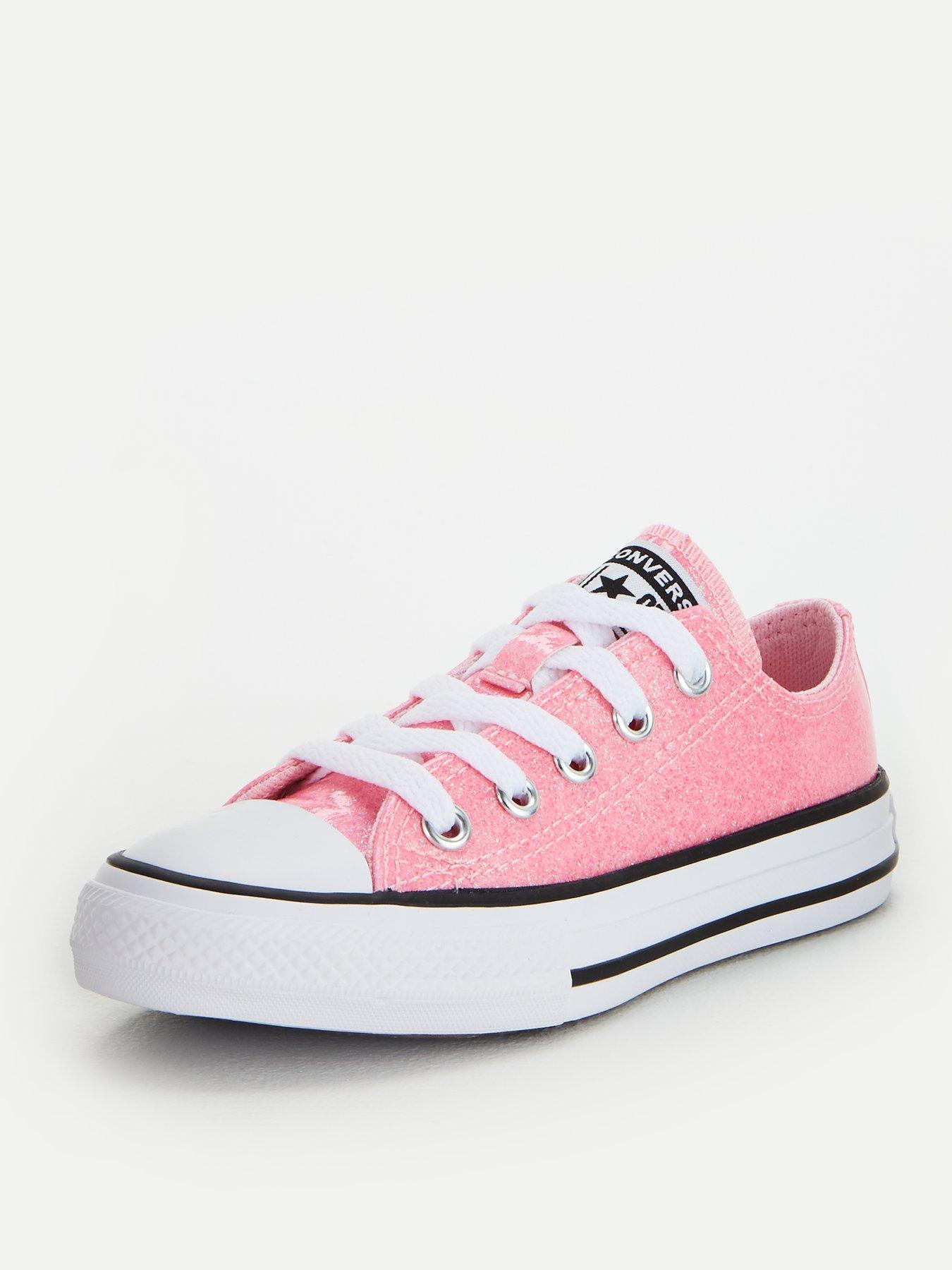 pink all star ox glitter trainers junior