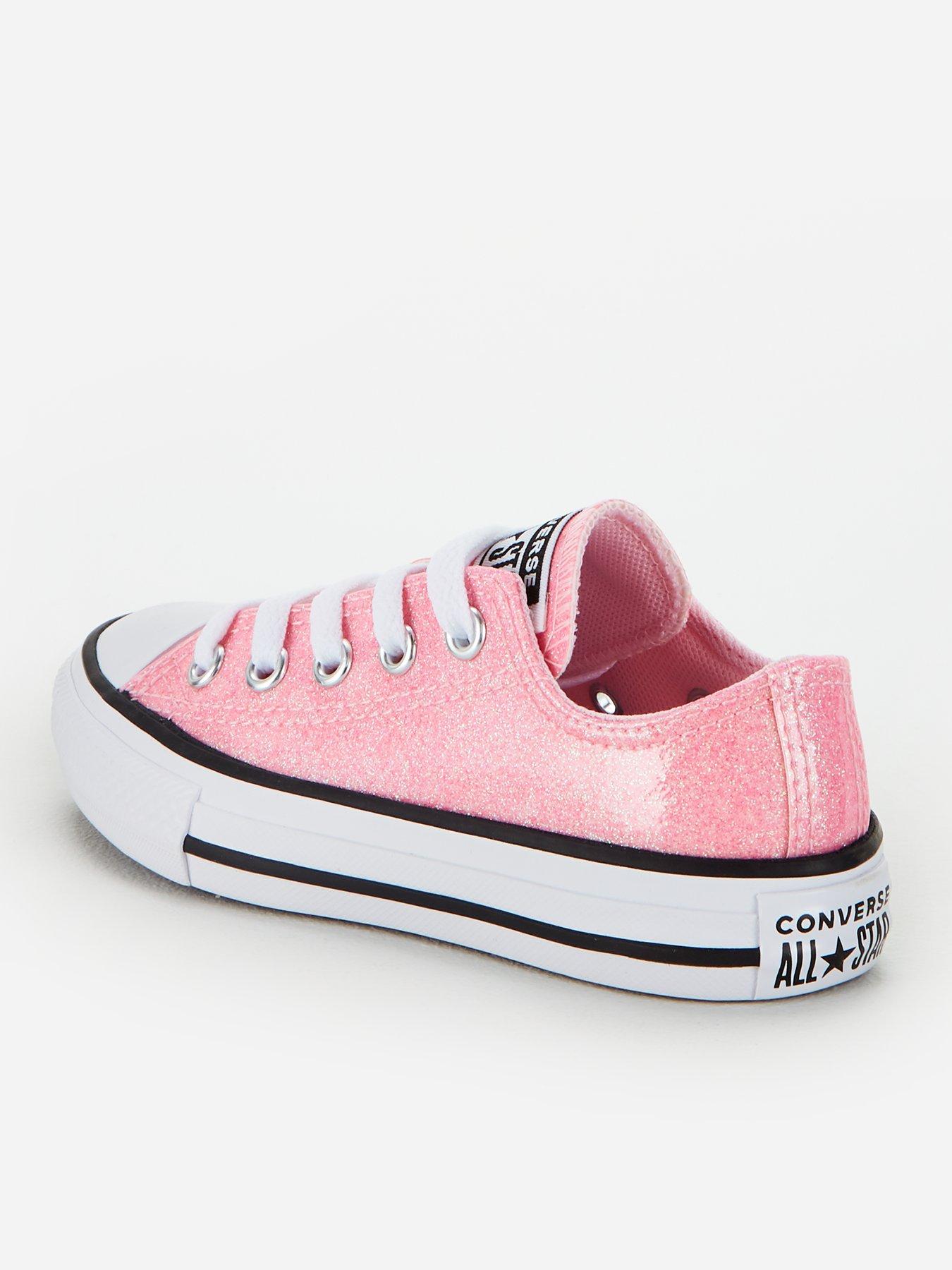 pink all star ox glitter trainers junior