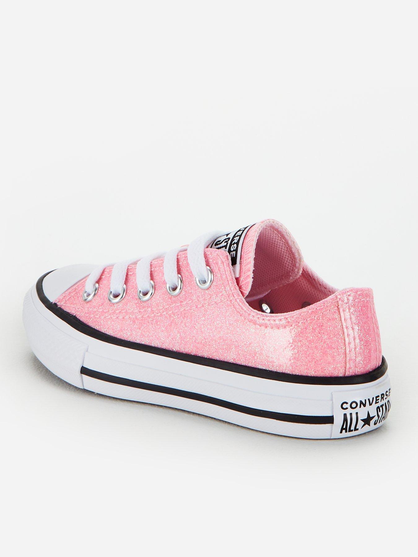 converse all star ox glitter pink