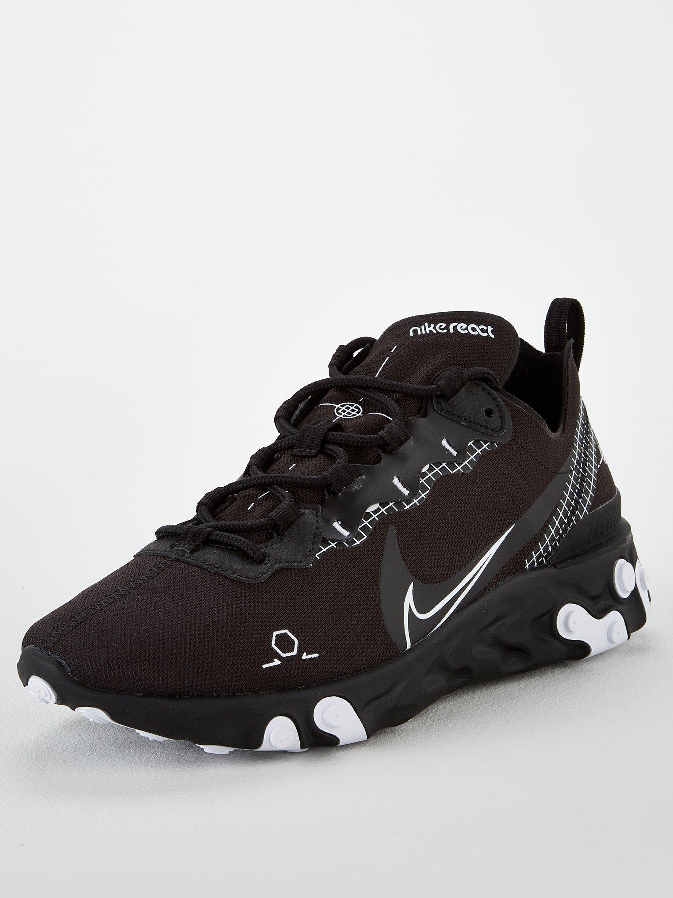 nike react element 55 trainers in black