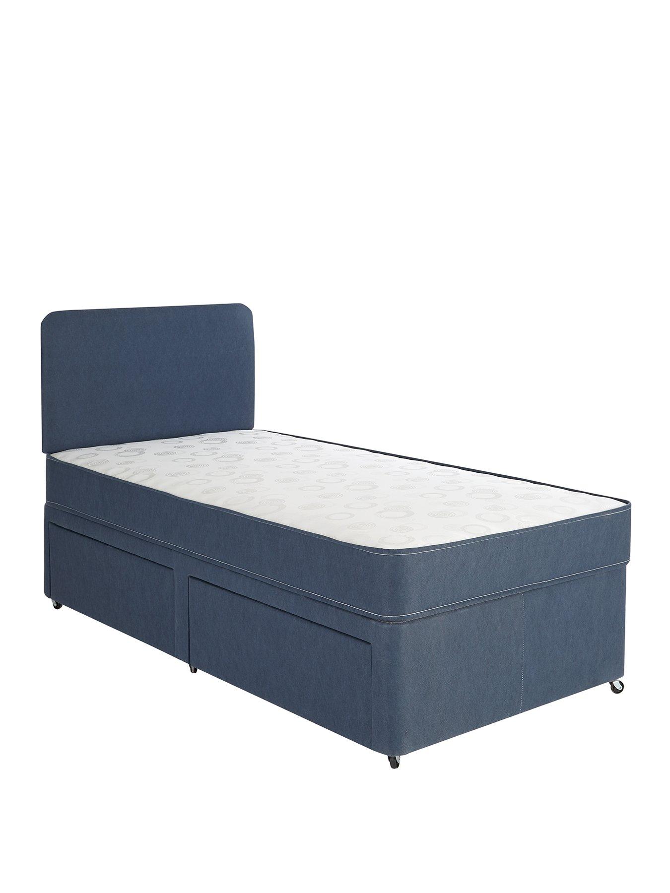  image of airsprung-teddy-storage-divan-set-with-headboard-and-extra-bouncenbspmattress-blue