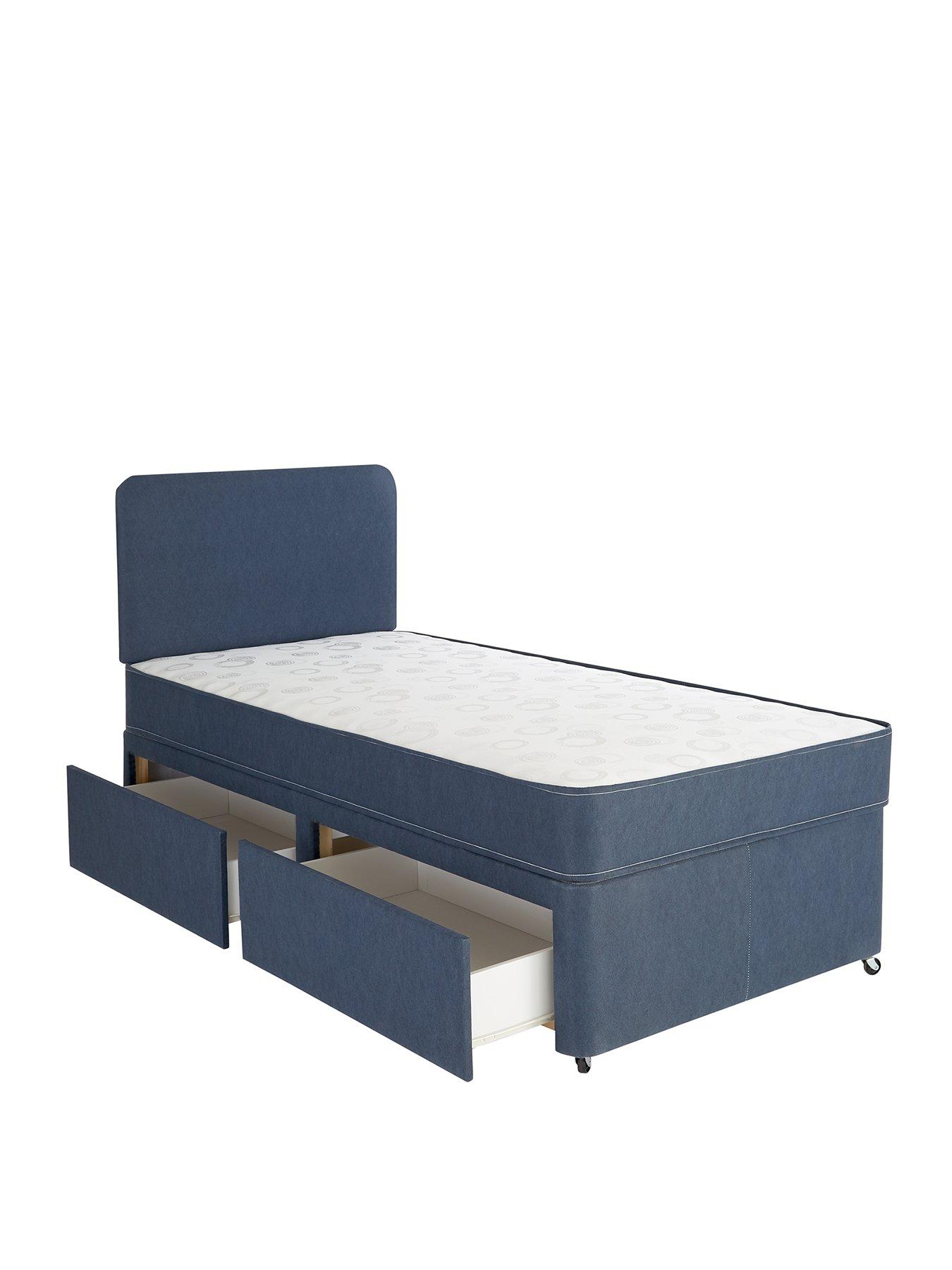  image of airsprung-teddy-storage-divan-set-with-headboard-and-extra-bouncenbspmattress-blue