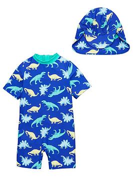 V by Very V By Very Boys Neon Dinosaur Sunsafe With Hat - Blue Picture