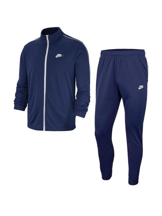 front image of nike-woven-tracksuit-navy