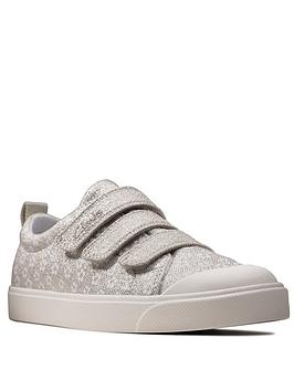Clarks Clarks Childrens City Vibe Canvas Shoe - Silver Picture