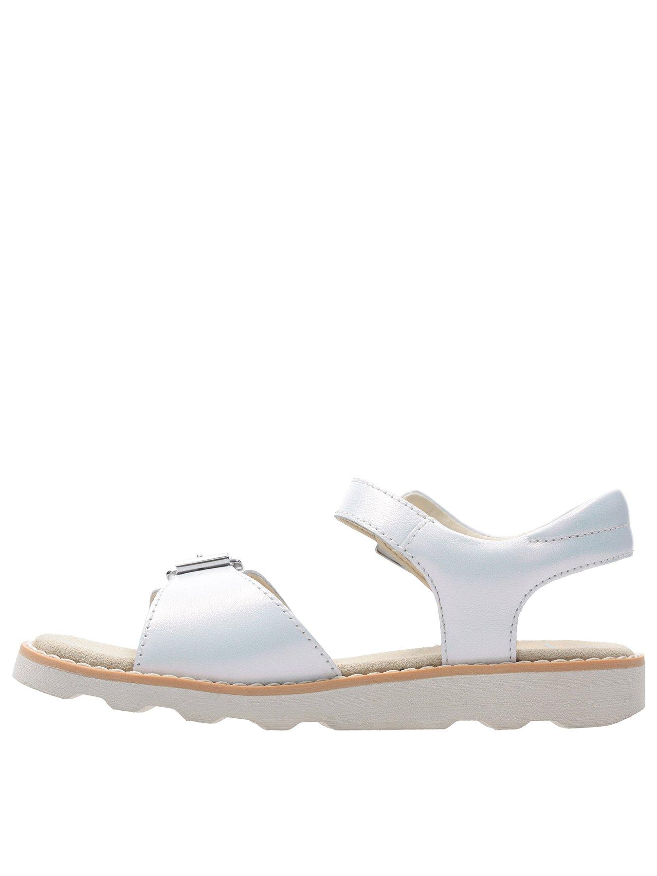 clarks crown bloom sandals white