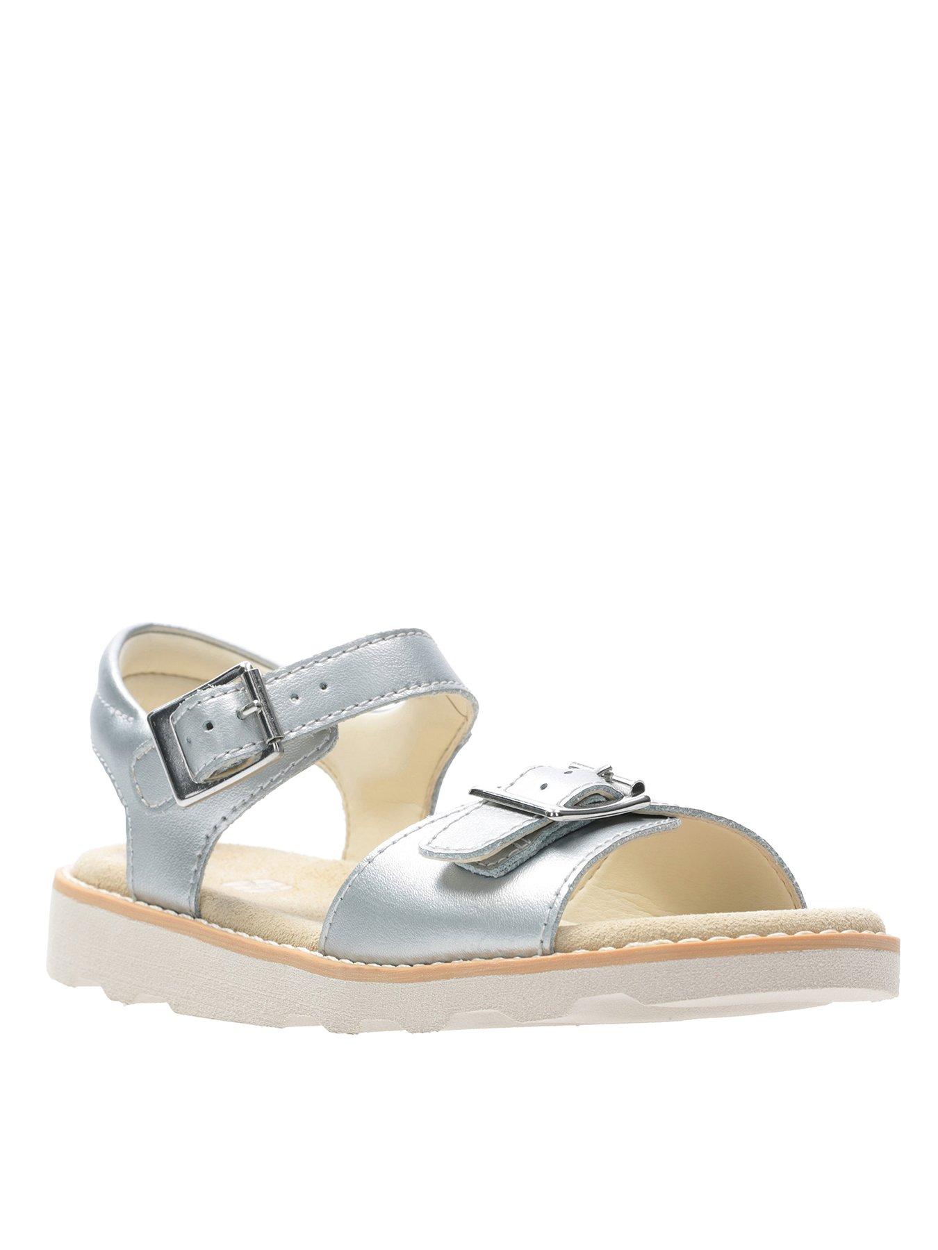 clarks silver sandals