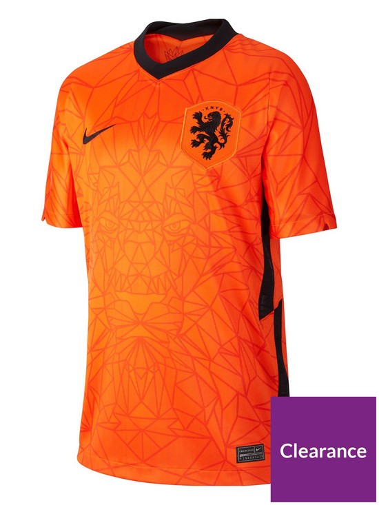 front image of nike-youth-holland-home-2020-short-sleeved-stadium-shirt