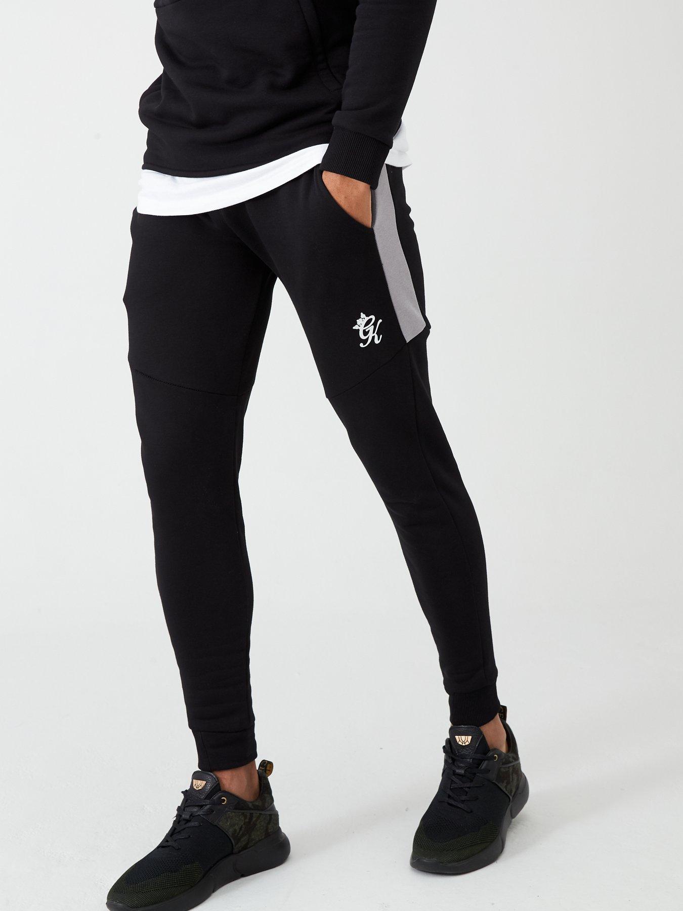 gym king black tracksuit bottoms