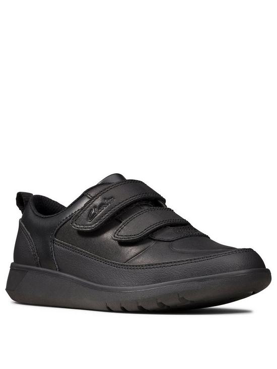 front image of clarks-kidnbspboys-scape-flare-school-shoes-black