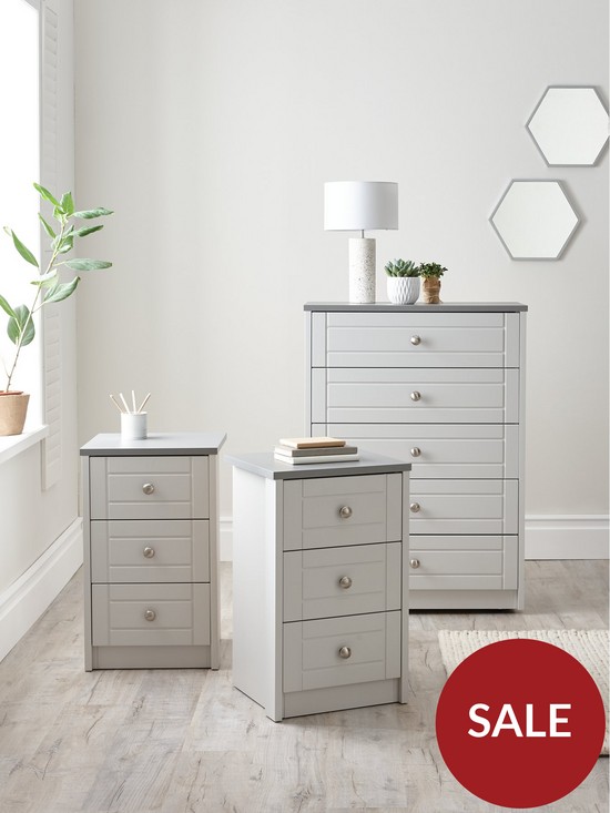 stillFront image of alderley-ready-assembled-3-piece-package-chest-of-5-drawers-and-2-bedside-chests
