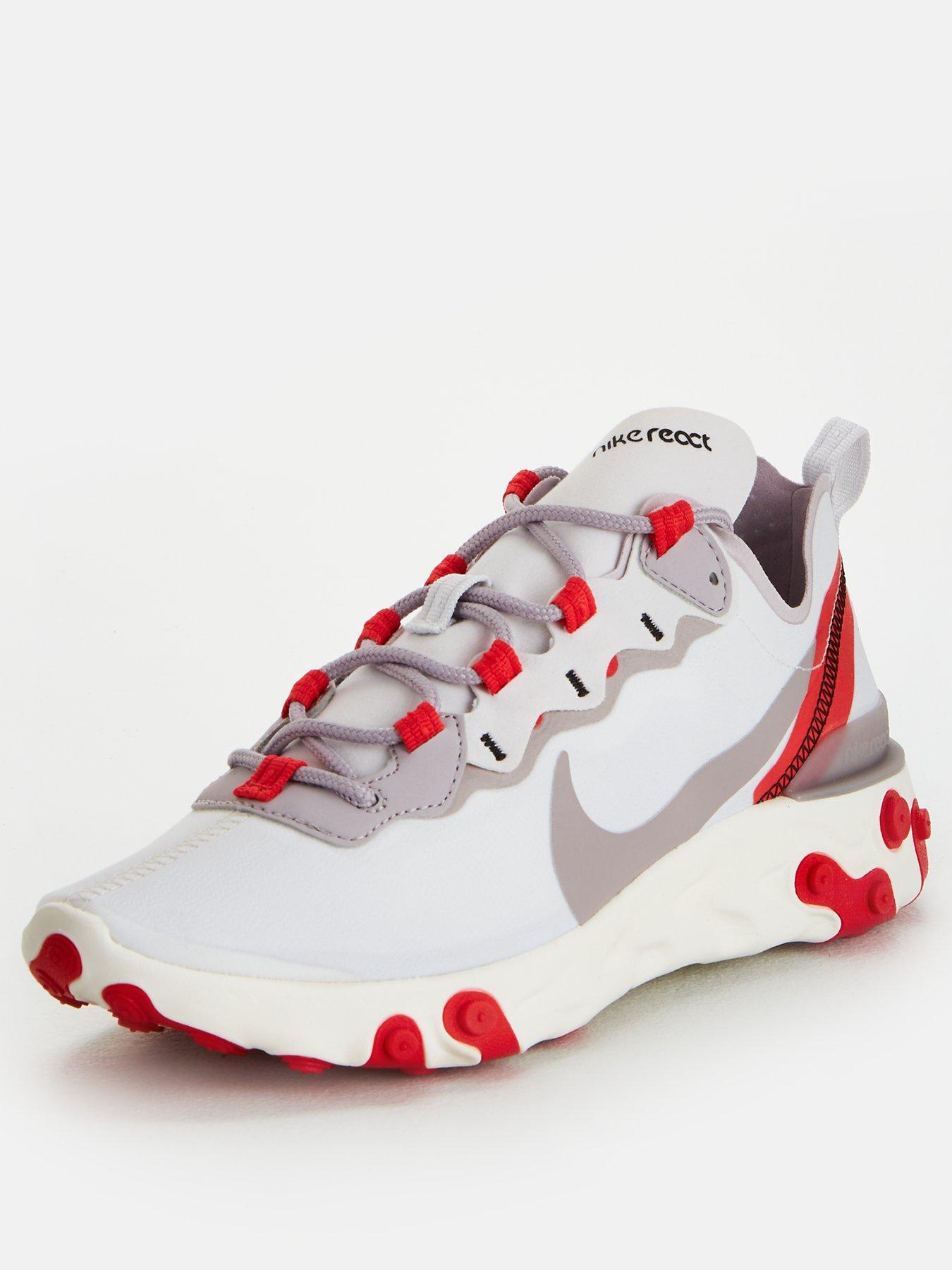 red and white nike react element 55