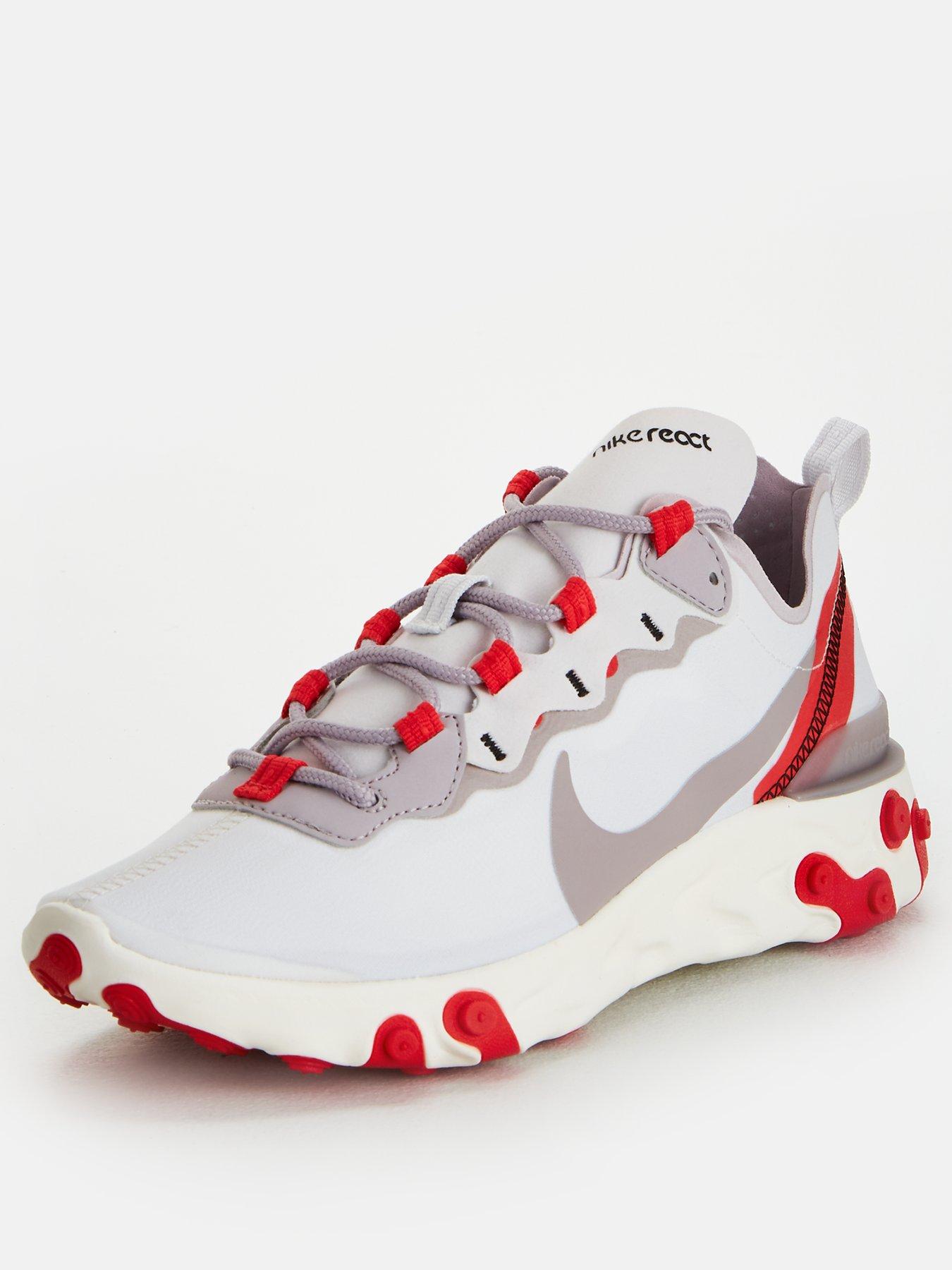 nike beige and red react element 55 trainers