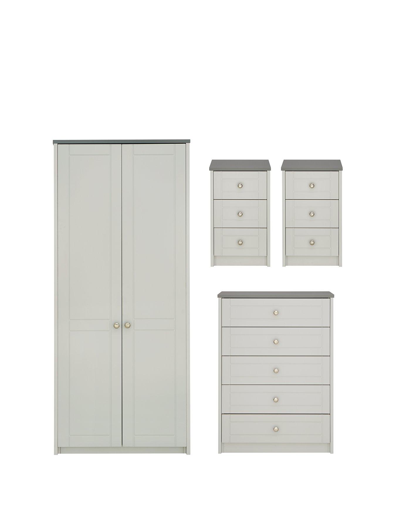 One Call Alderley Ready Assembled 4 Piece Package 2 Door Wardrobe
