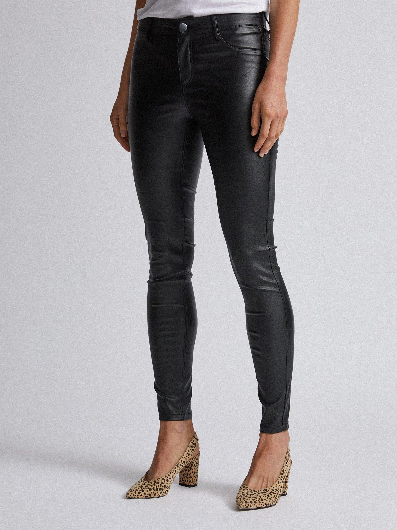 dorothy perkins leather look jeans