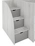  image of mico-mid-sleeper-bed-with-pull-out-desk-andnbspstorage-grainednbspwhitegrey