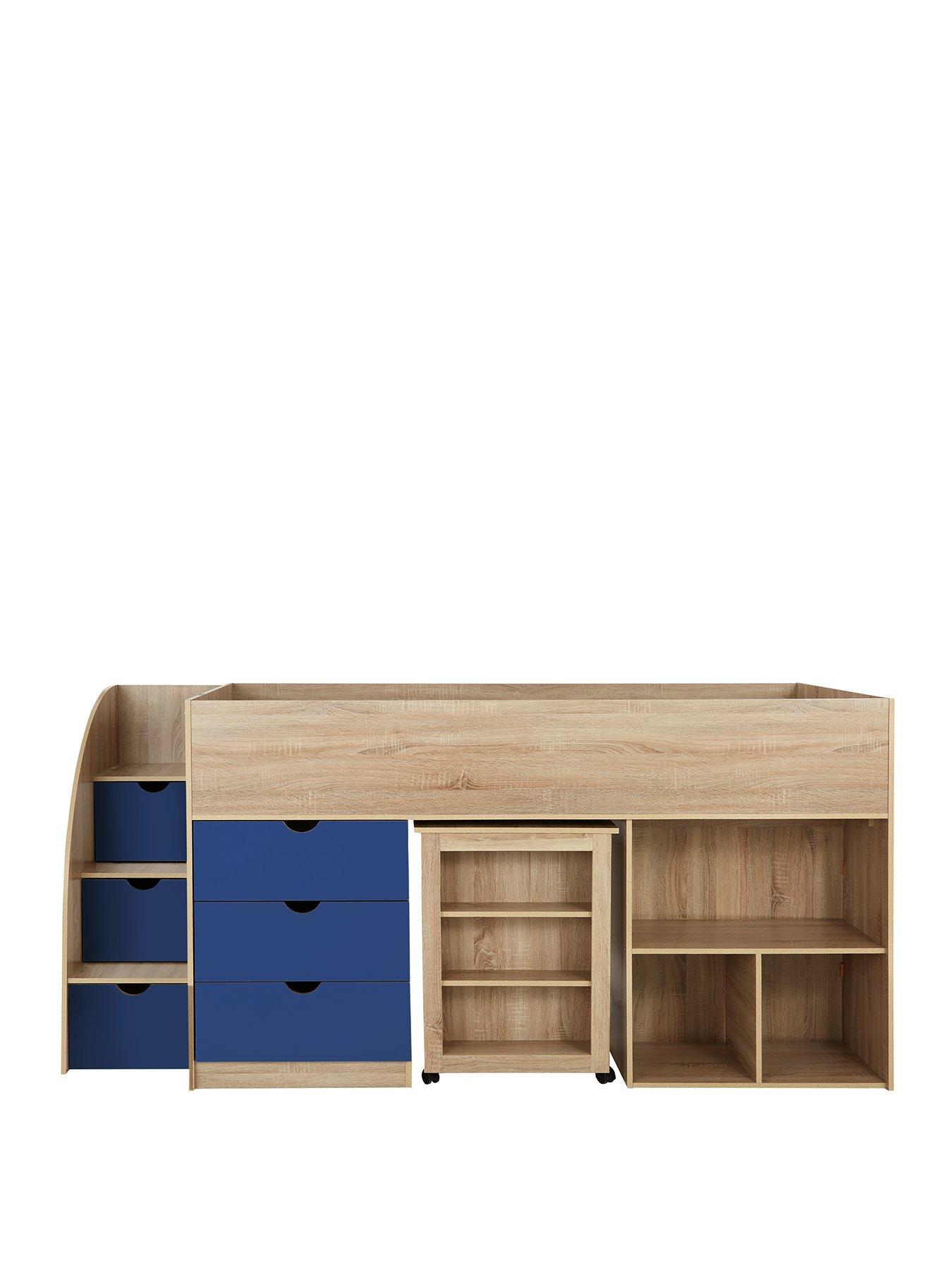 mid sleeper bed with wardrobe