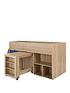  image of very-home-mico-mid-sleeper-bed-with-pull-out-desk-andnbspstorage--nbspblueoak-effect