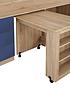  image of very-home-mico-mid-sleeper-bed-with-pull-out-desk-andnbspstorage--nbspblueoak-effect