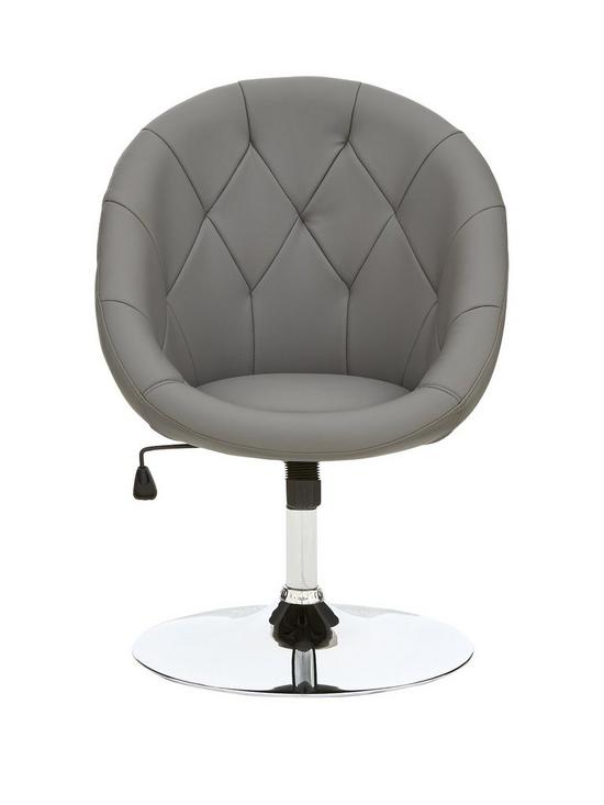 front image of odyssey-faux-leather-leisure-chair-grey