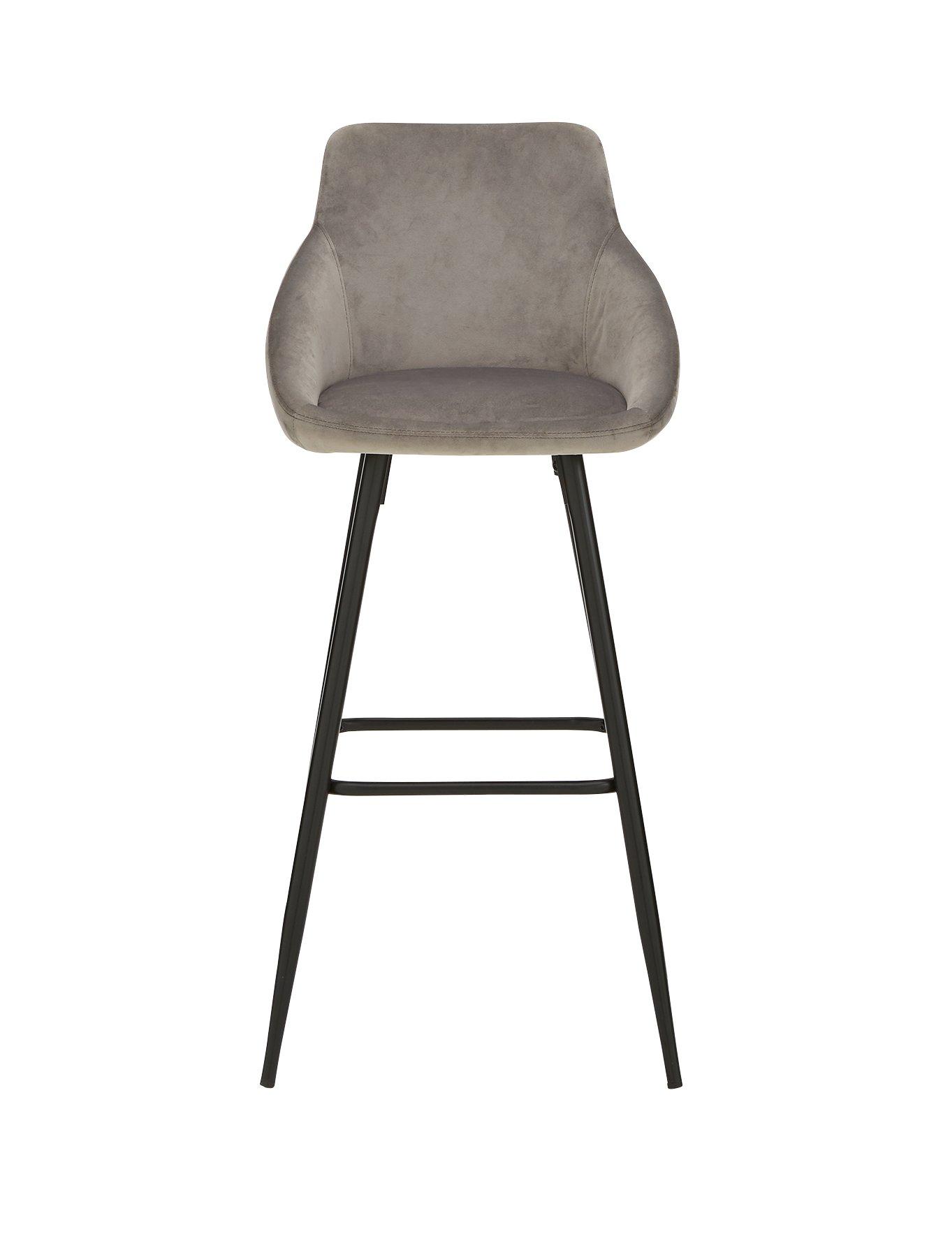  image of very-home-dahlia-fabric-bar-stool-greyblacknbsp--fscreg-certified