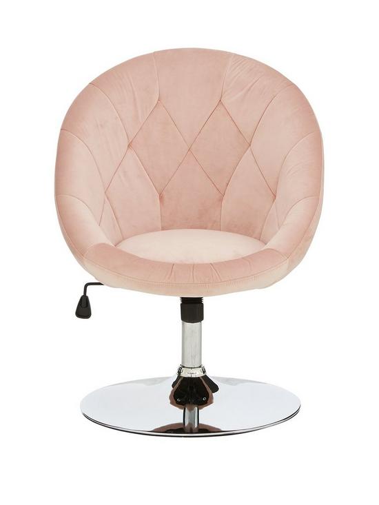 front image of odyssey-velvet-leisure-chair-pink