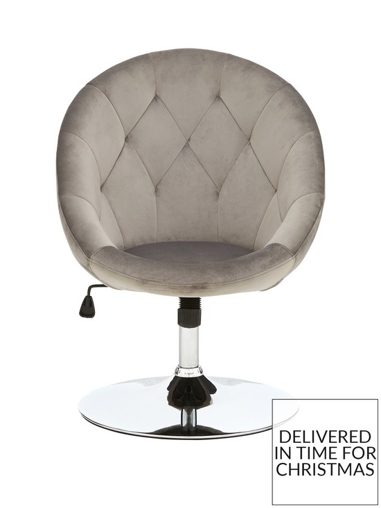 front image of very-home-odyssey-velvet-leisure-chair-grey