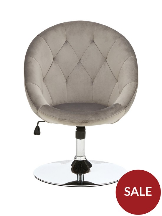 front image of odyssey-velvet-leisure-chair-grey