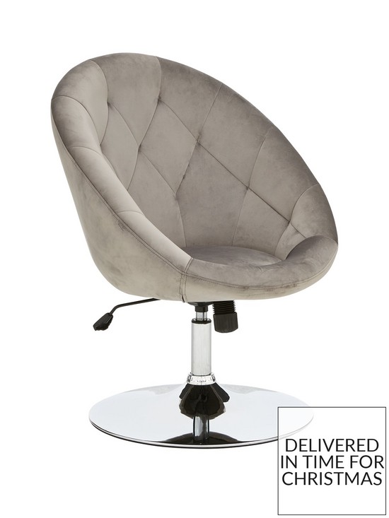 back image of very-home-odyssey-velvet-leisure-chair-grey