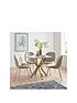  image of michelle-keegan-home-chopstick-100-cm-round-brass-dining-table-4-penny-velvet-chairs-brasstaupe